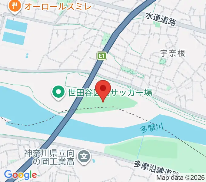 目黒区砧野球場の地図