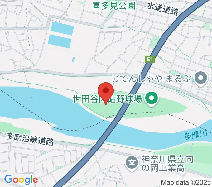目黒区砧サッカー場の地図
