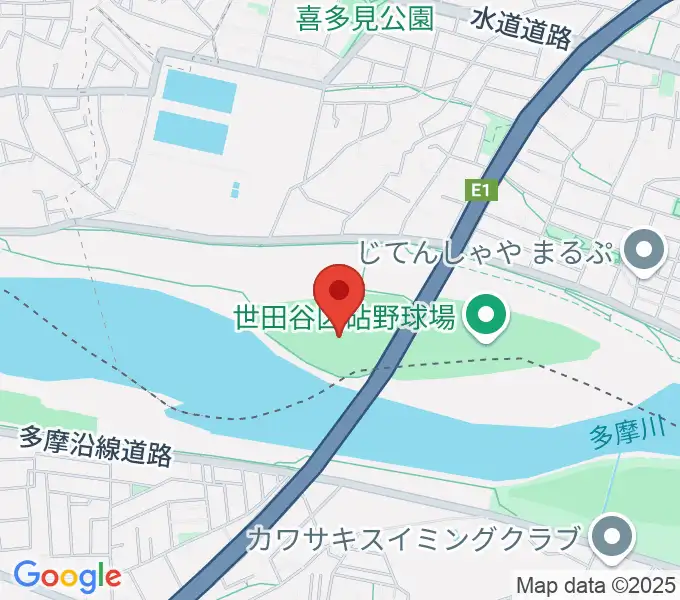 目黒区砧サッカー場の地図