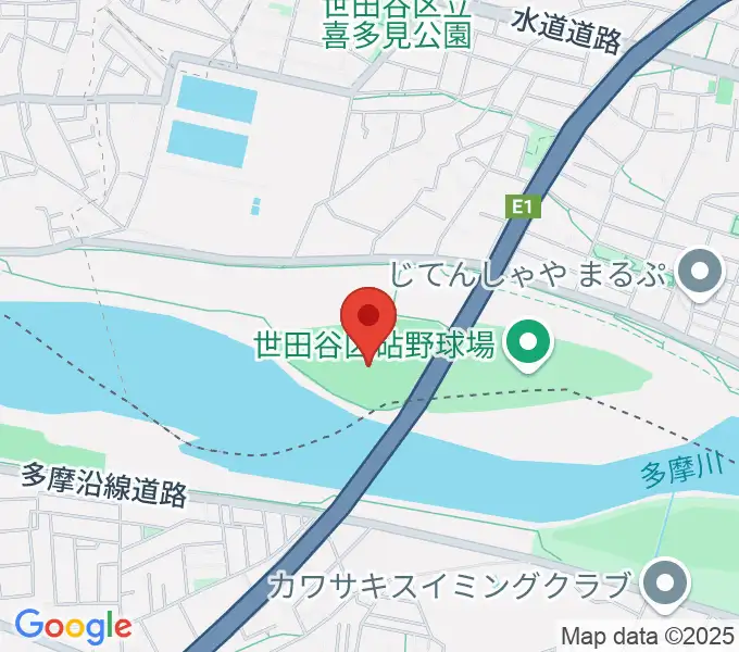 目黒区砧サッカー場の地図