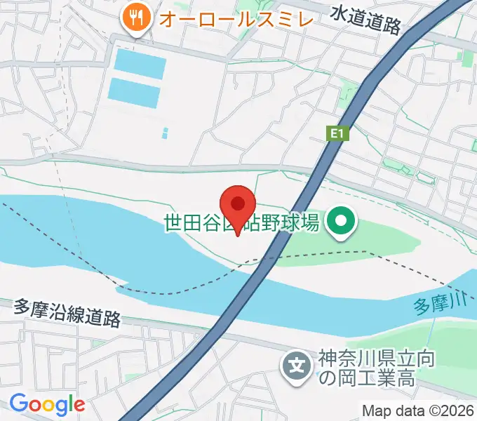 目黒区砧サッカー場の地図