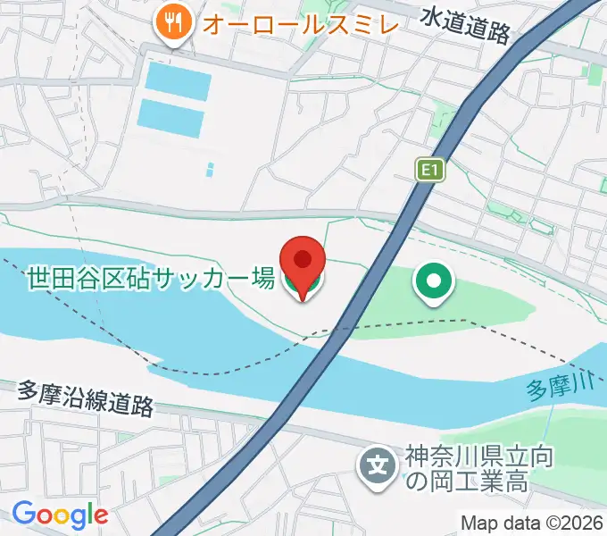 目黒区砧サッカー場の地図