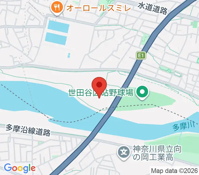 目黒区砧サッカー場の地図
