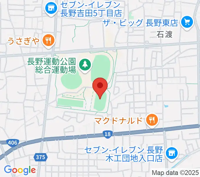 長野運動公園陸上サブトラックの地図