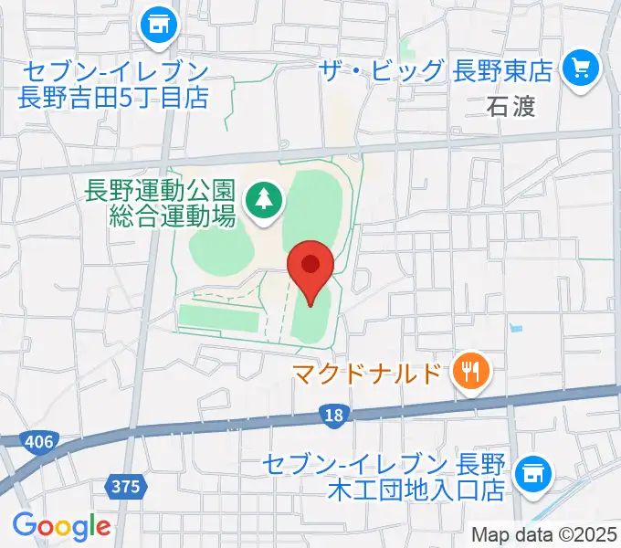 長野運動公園陸上サブトラックの地図