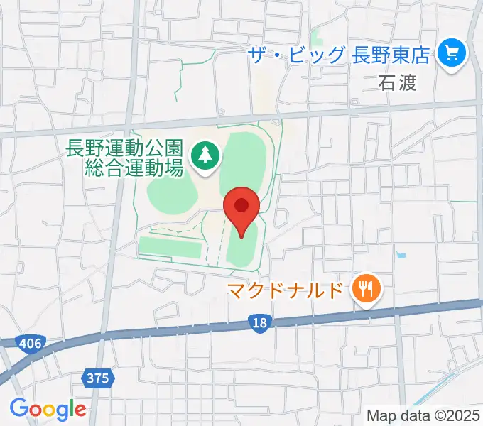 長野運動公園陸上サブトラックの地図
