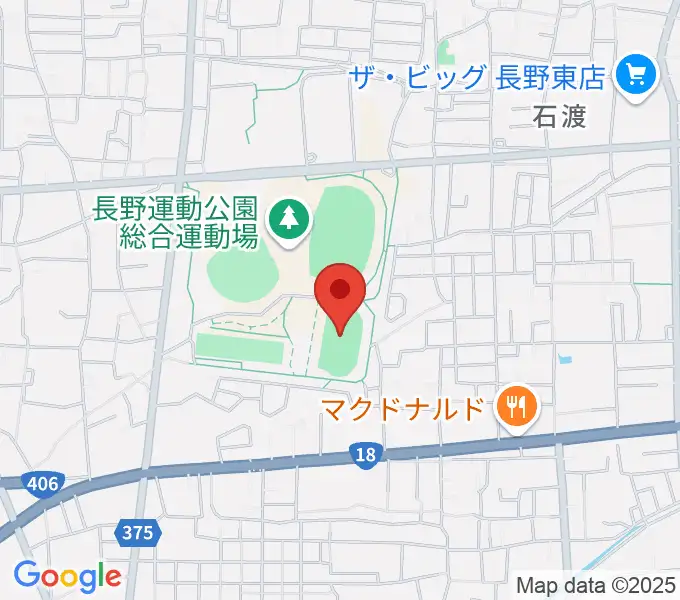 長野運動公園陸上サブトラックの地図