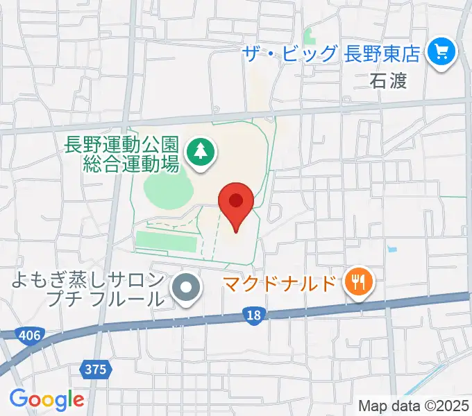 長野運動公園陸上サブトラックの地図