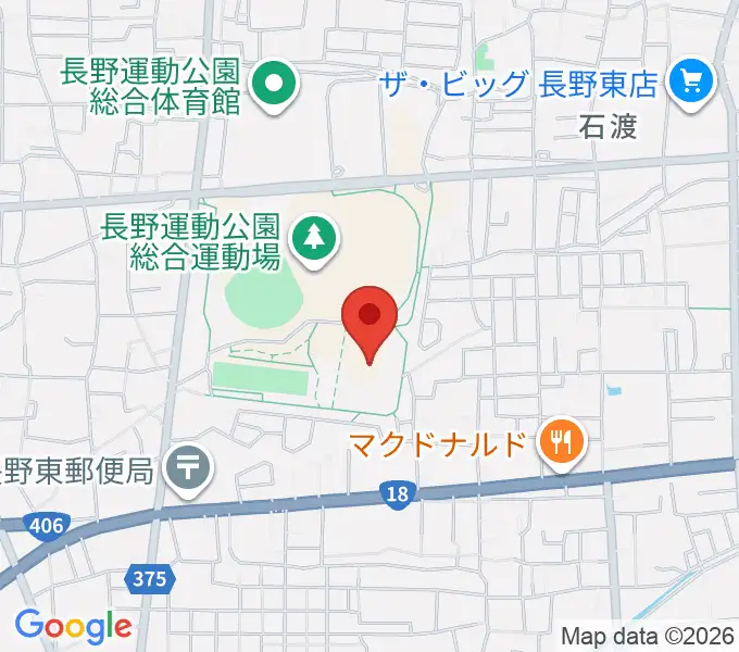 長野運動公園陸上サブトラックの地図