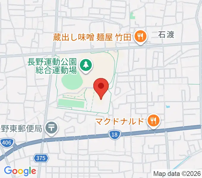 長野運動公園陸上サブトラックの地図