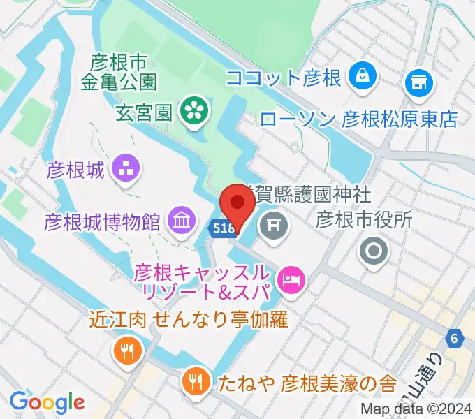 彦根市開国記念館の地図