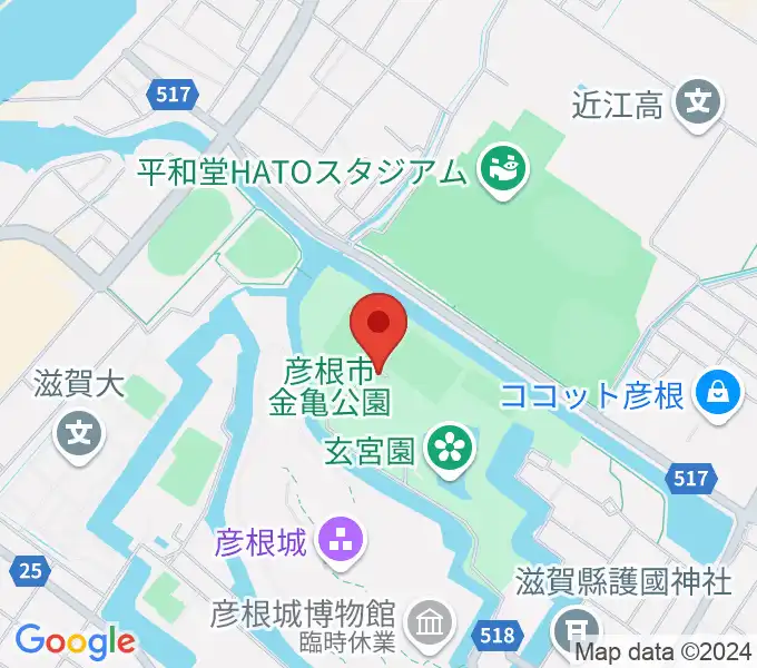 金亀公園多目的グラウンドの地図