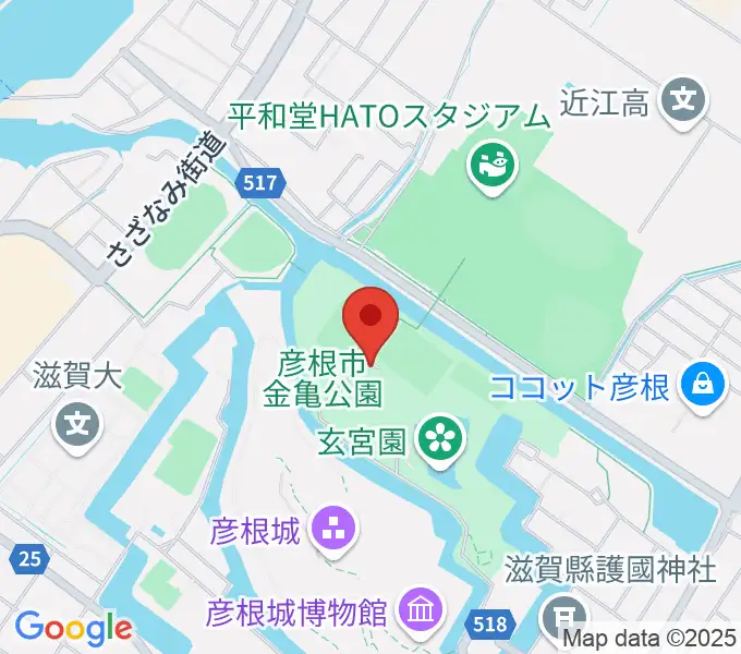金亀公園多目的グラウンドの地図