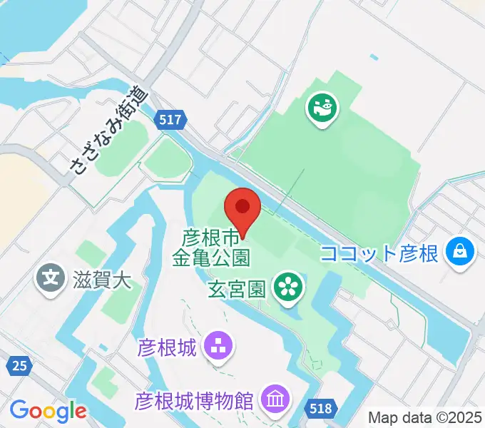 金亀公園多目的グラウンドの地図