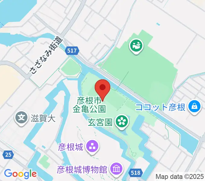 金亀公園多目的グラウンドの地図