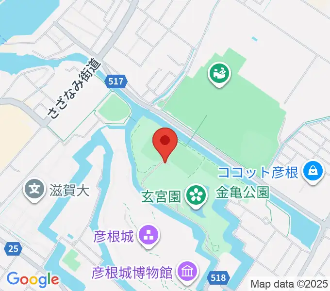 金亀公園多目的グラウンドの地図
