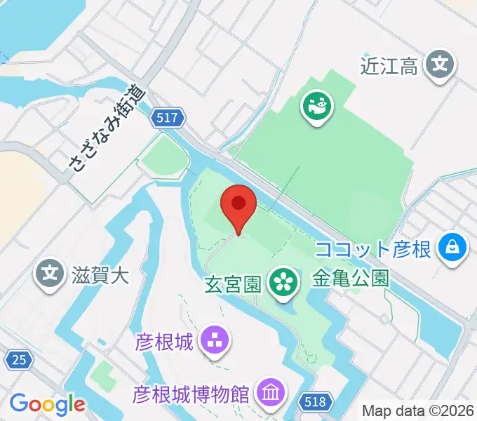 金亀公園多目的グラウンドの地図