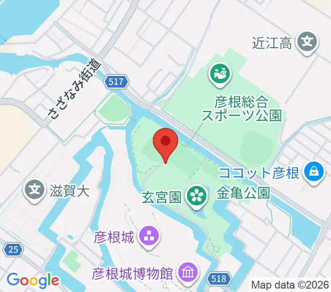 金亀公園多目的グラウンドの地図
