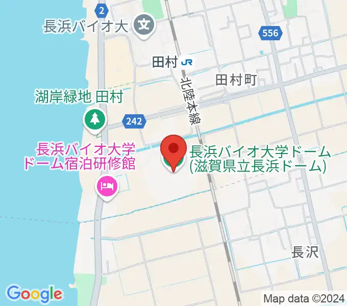 長浜バイオ大学ドームの地図