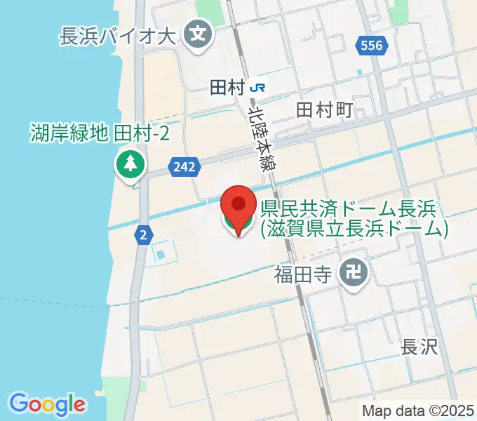 長浜バイオ大学ドームの地図