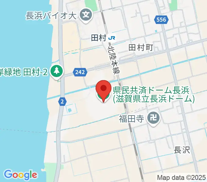 長浜バイオ大学ドームの地図
