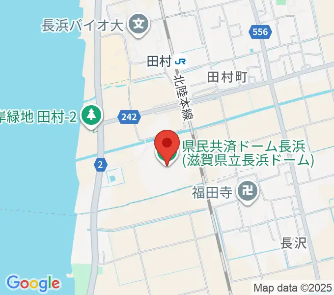 長浜バイオ大学ドームの地図