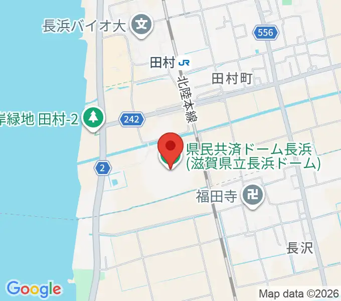 長浜バイオ大学ドームの地図