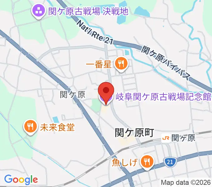 岐阜関ケ原古戦場記念館の地図