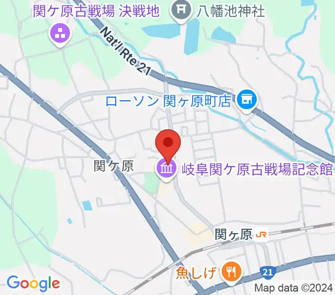 関ケ原町歴史民俗学習館の地図