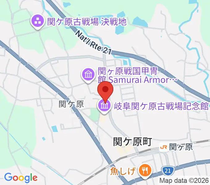 関ケ原町歴史民俗学習館の地図