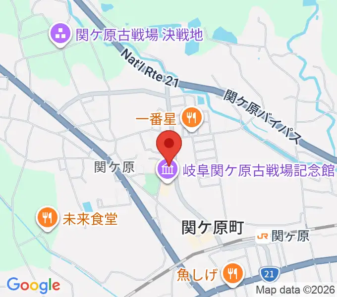 関ケ原町歴史民俗学習館の地図