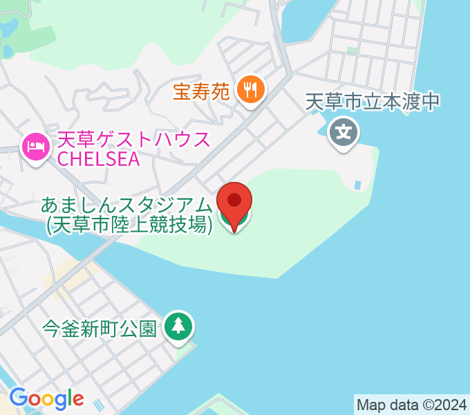 あましんスタジアム 天草市陸上競技場の地図