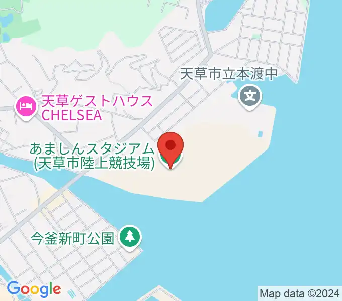 あましんスタジアム 天草市陸上競技場の地図