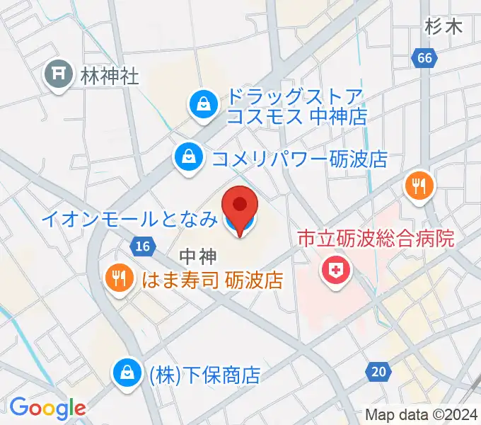 イオンシネマとなみの地図