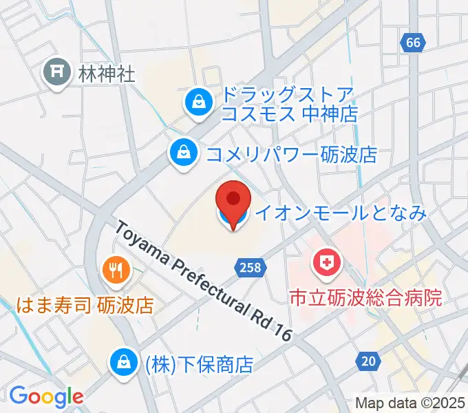 イオンシネマとなみの地図
