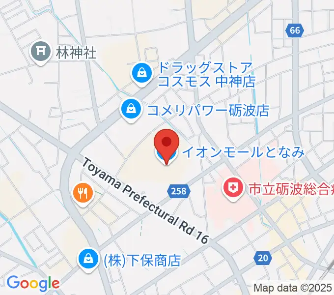 イオンシネマとなみの地図