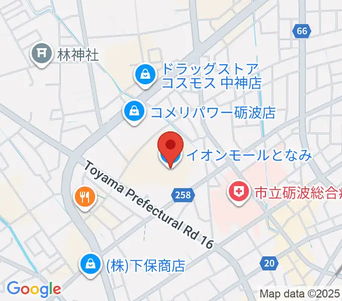 イオンシネマとなみの地図
