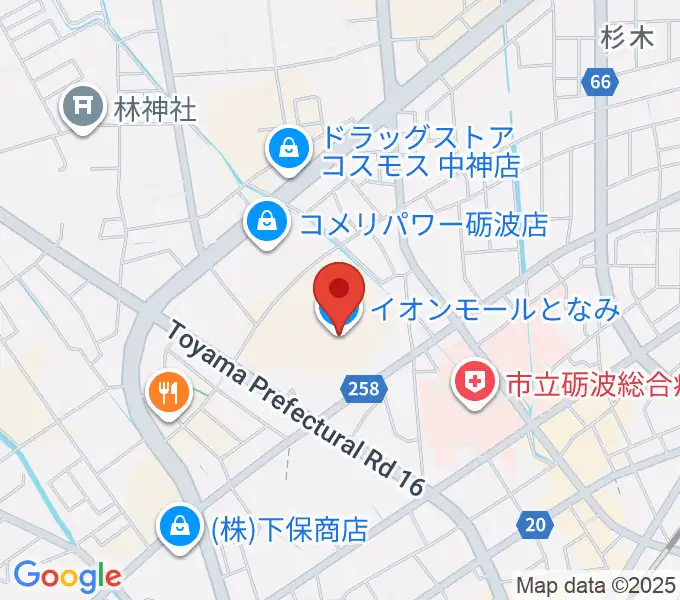 イオンシネマとなみの地図