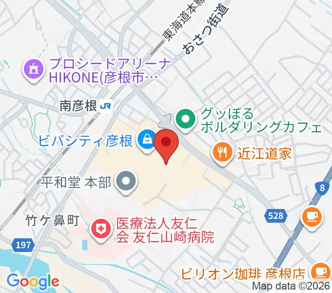 彦根ビバシティシネマの地図
