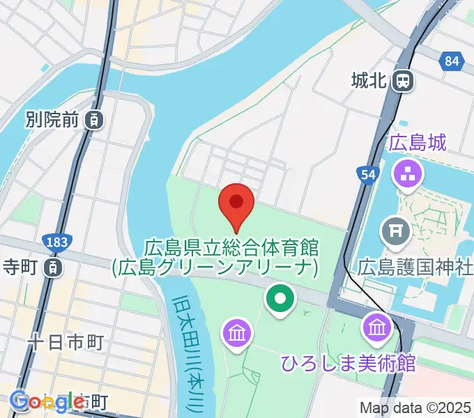 エディオンピースウイング広島の地図