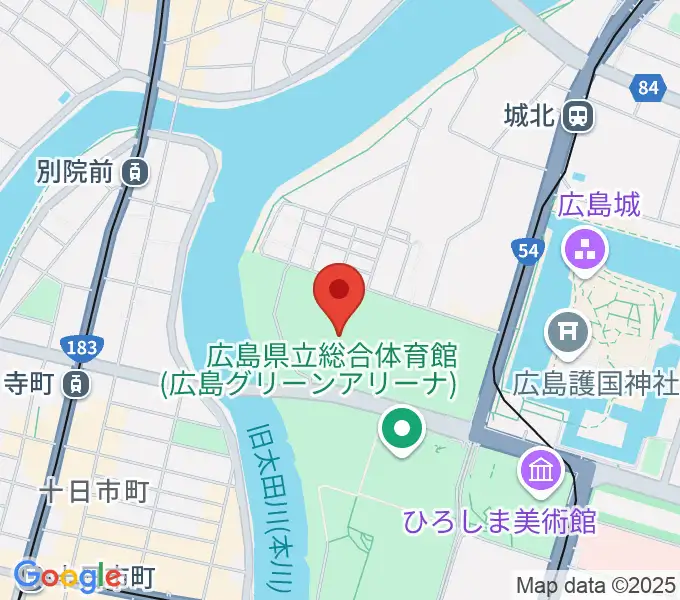 エディオンピースウイング広島の地図