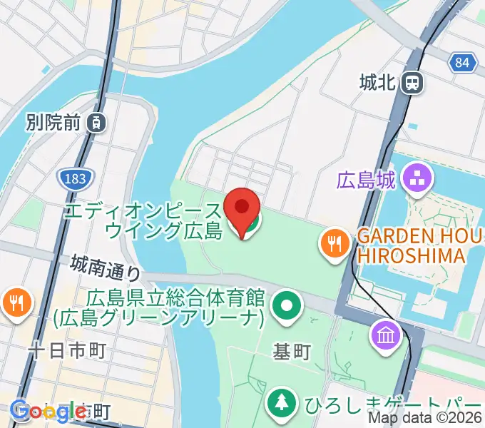 エディオンピースウイング広島の地図