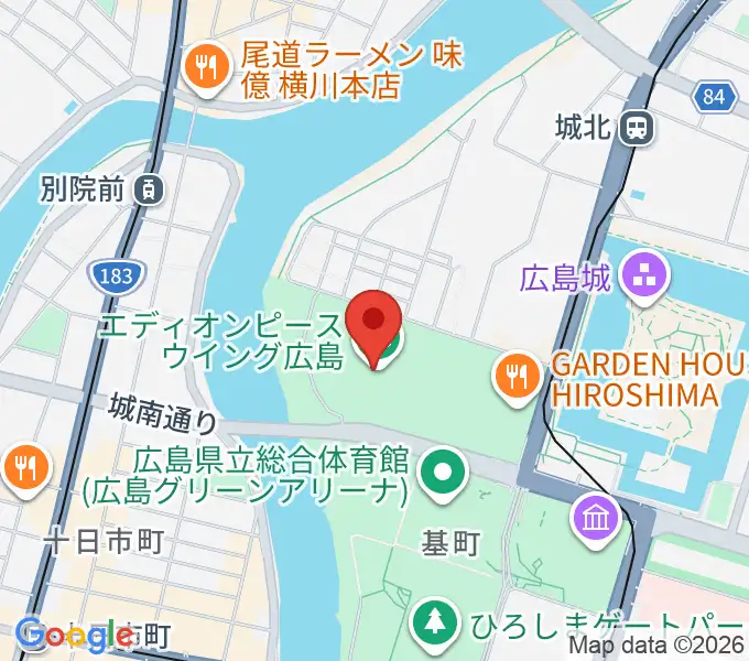 エディオンピースウイング広島の地図