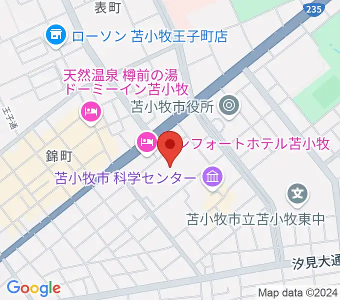 苫小牧市民文化ホールの地図