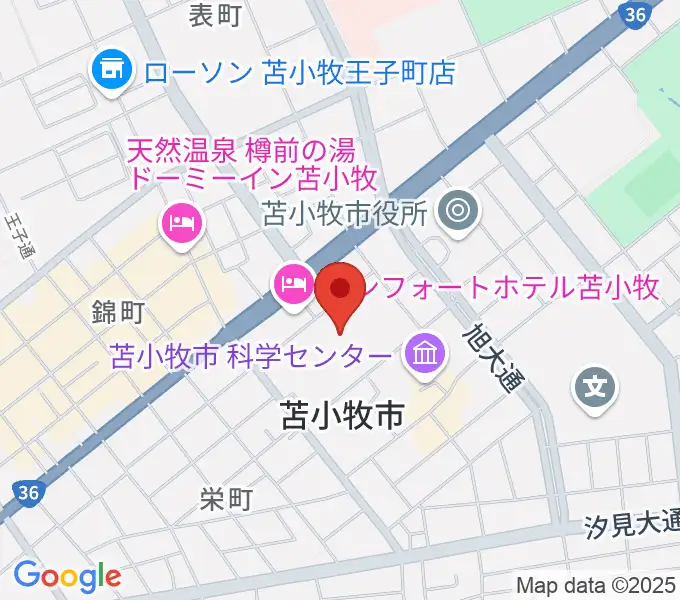 苫小牧市民文化ホールの地図