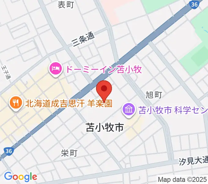 苫小牧市民文化ホールの地図