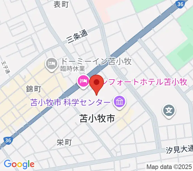 苫小牧市民文化ホールの地図