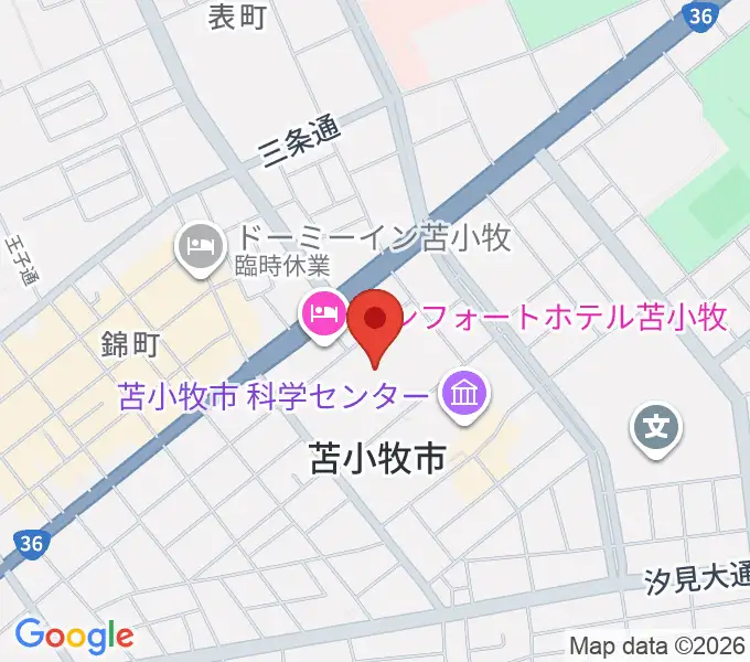 苫小牧市民文化ホールの地図
