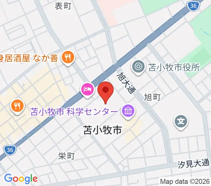 苫小牧市民文化ホール ART CUBESの地図