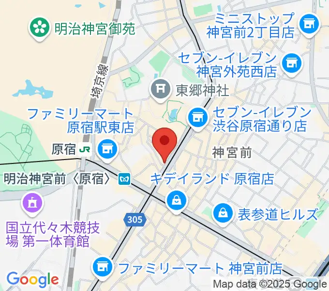FENDER FLAGSHIP TOKYOの地図